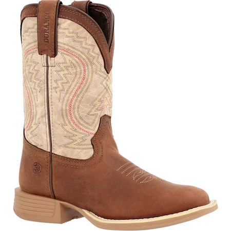 Durango Kids Western Boot, 10 M, Leather, 8 in H, Coffee/Bone DBT0241C